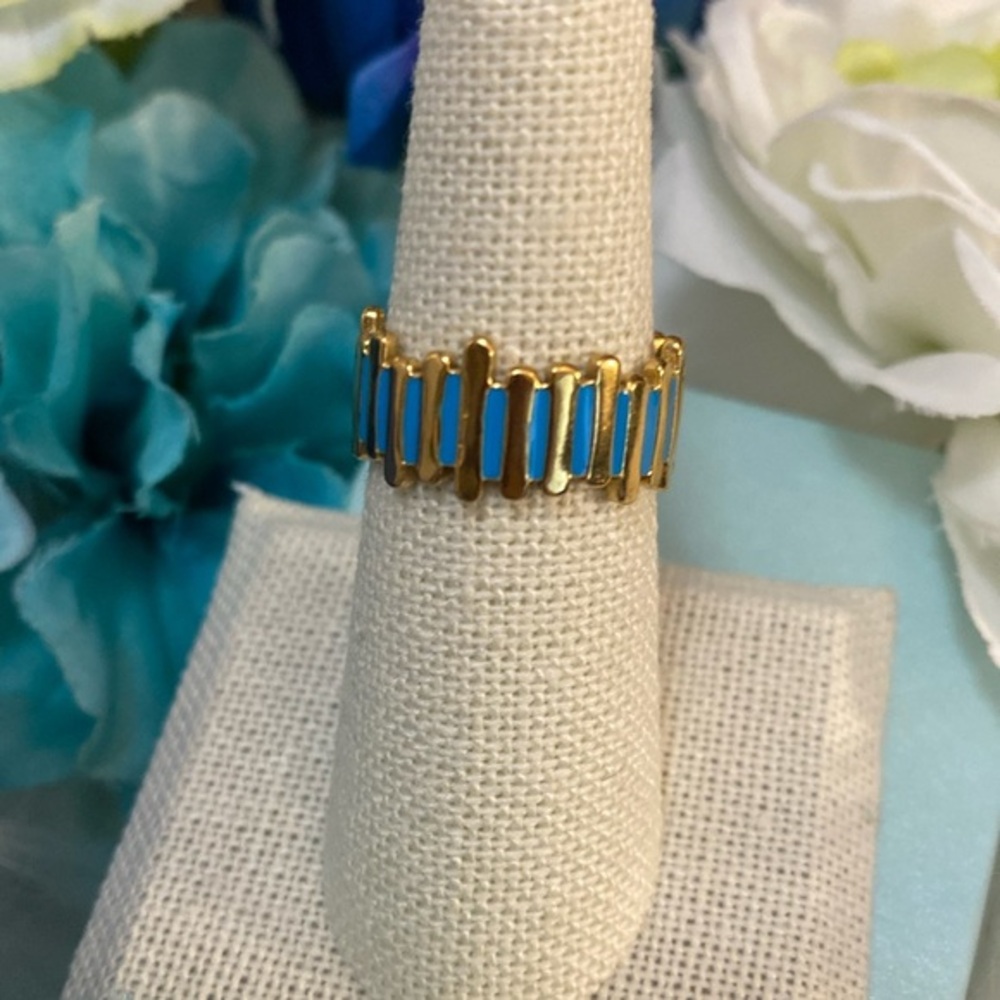 Turquoise & Gold Offset Accent Ring NEW!